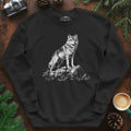 Lone Wolf Sweatshirt – Black – Outdoor apparel for travel, hiking, camping, and nature lovers – ExpediCamp
