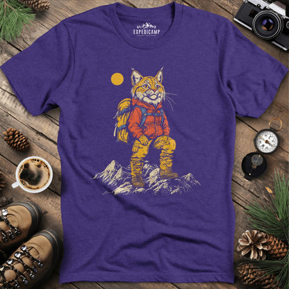 Lynx Hiker T-Shirt – Fierce and Free – Heather Purple – Outdoor apparel for travel, hiking, camping, and nature lovers – ExpediCamp