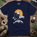 Majestic Eagle T-Shirt – Fierce Bald Eagle Mountain Explorer Design – Navy – Outdoor apparel for travel, hiking, camping, and nature lovers – ExpediCamp