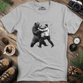 Man vs Bear T-Shirt – Ice Grey – Outdoor apparel for travel, hiking, camping, and nature lovers – ExpediCamp
