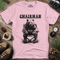 Minimalist Bear Silhouette Chairman T-Shirt – Light Pink – Outdoor apparel for travel, hiking, camping, and nature lovers – ExpediCamp