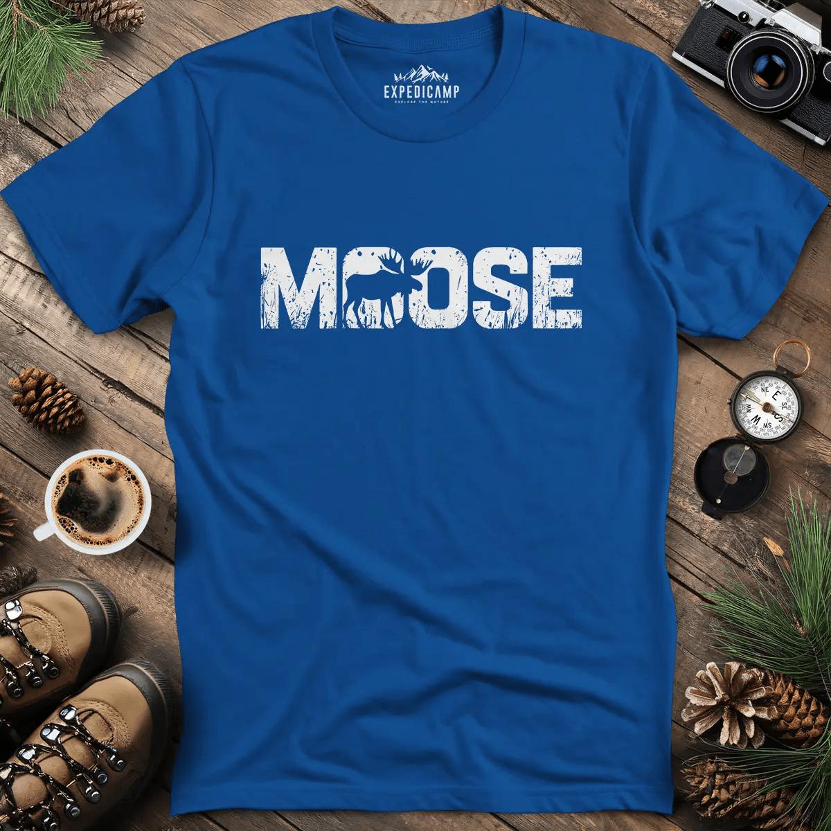 Moose Wilderness T-Shirt – Royal – Outdoor apparel for travel, hiking, camping, and nature lovers – ExpediCamp