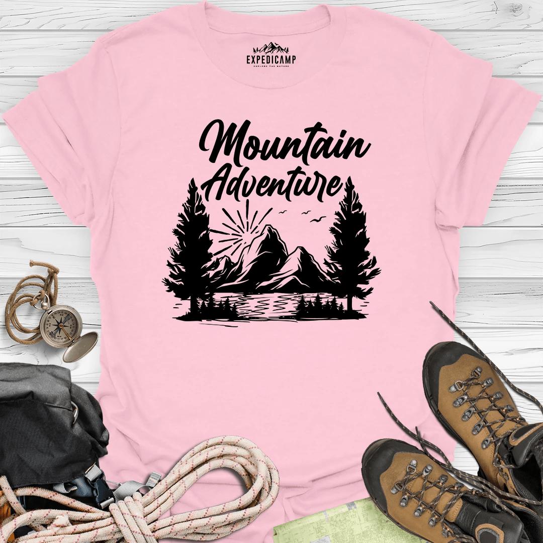 Mountain Adventure T-Shirt – Light Pink – Outdoor apparel for travel, hiking, camping, and nature lovers – ExpediCamp