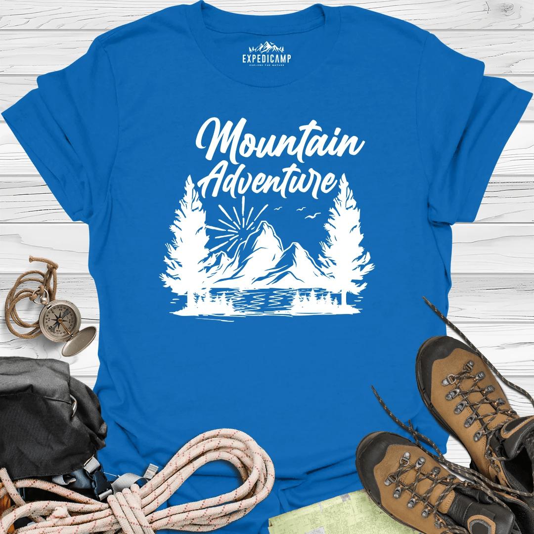Mountain Adventure T-Shirt – Royal – Outdoor apparel for travel, hiking, camping, and nature lovers – ExpediCamp
