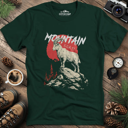 Mountain G.O.A.T. T-Shirt – Forest Green – Outdoor apparel for travel, hiking, camping, and nature lovers – ExpediCamp