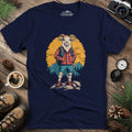 Mountain Goat T-Shirt – Outdoor Adventure Goat Design – Navy – Outdoor apparel for travel, hiking, camping, and nature lovers – ExpediCamp