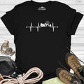 Mountain Heartbeat T-Shirt – Black – Outdoor apparel for travel, hiking, camping, and nature lovers – ExpediCamp