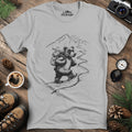 Mountain Hiking Bear Adventure T-Shirt – Ice Grey – Outdoor apparel for travel, hiking, camping, and nature lovers – ExpediCamp