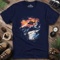 Mountain Rescue Helicopter Adventure T-Shirt – Navy – Outdoor apparel for travel, hiking, camping, and nature lovers – ExpediCamp