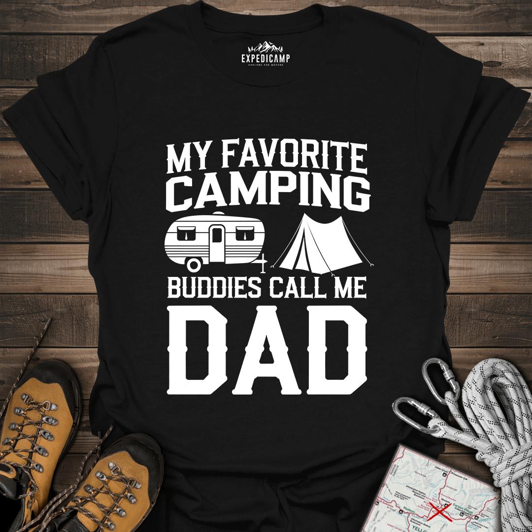 My Favorite Camping Buddies Call Me Dad T-Shirt – Black – Outdoor apparel for travel, hiking, camping, and nature lovers – ExpediCamp