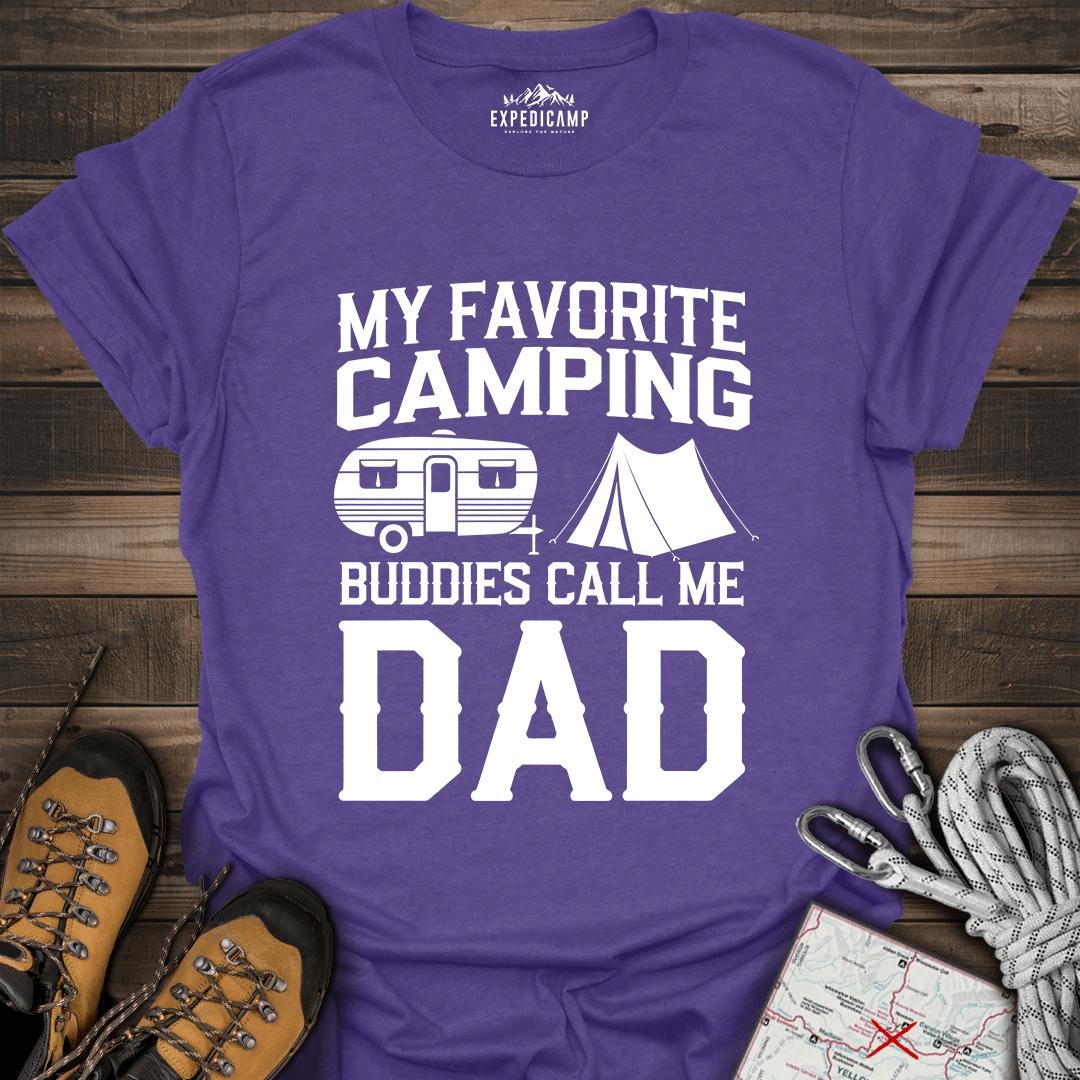 My Favorite Camping Buddies Call Me Dad T-Shirt – Heather Purple – Outdoor apparel for travel, hiking, camping, and nature lovers – ExpediCamp