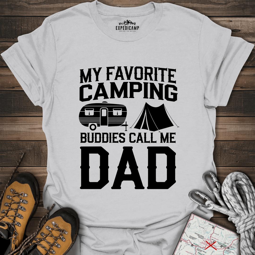 My Favorite Camping Buddies Call Me Dad T-Shirt – Ice Grey – Outdoor apparel for travel, hiking, camping, and nature lovers – ExpediCamp