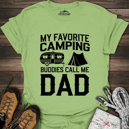 My Favorite Camping Buddies Call Me Dad T-Shirt – Kiwi – Outdoor apparel for travel, hiking, camping, and nature lovers – ExpediCamp