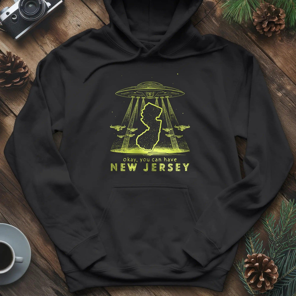 New Jersey UFO Hoodie – Black – Outdoor apparel for travel, hiking, camping, and nature lovers – ExpediCamp