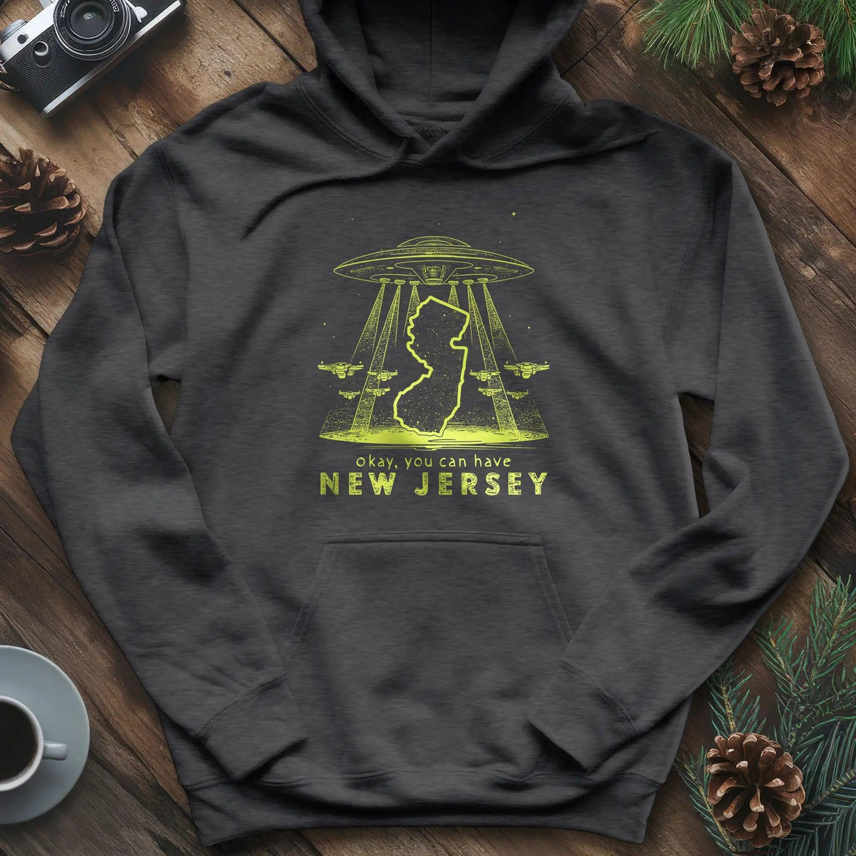 New Jersey UFO Hoodie – Dark Heather – Outdoor apparel for travel, hiking, camping, and nature lovers – ExpediCamp