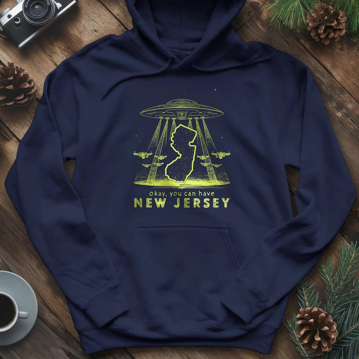 New Jersey UFO Hoodie – Navy – Outdoor apparel for travel, hiking, camping, and nature lovers – ExpediCamp