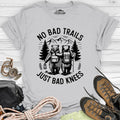 No Bad Trails Just Bad Knees T-Shirt – Ice Grey – Outdoor apparel for travel, hiking, camping, and nature lovers – ExpediCamp