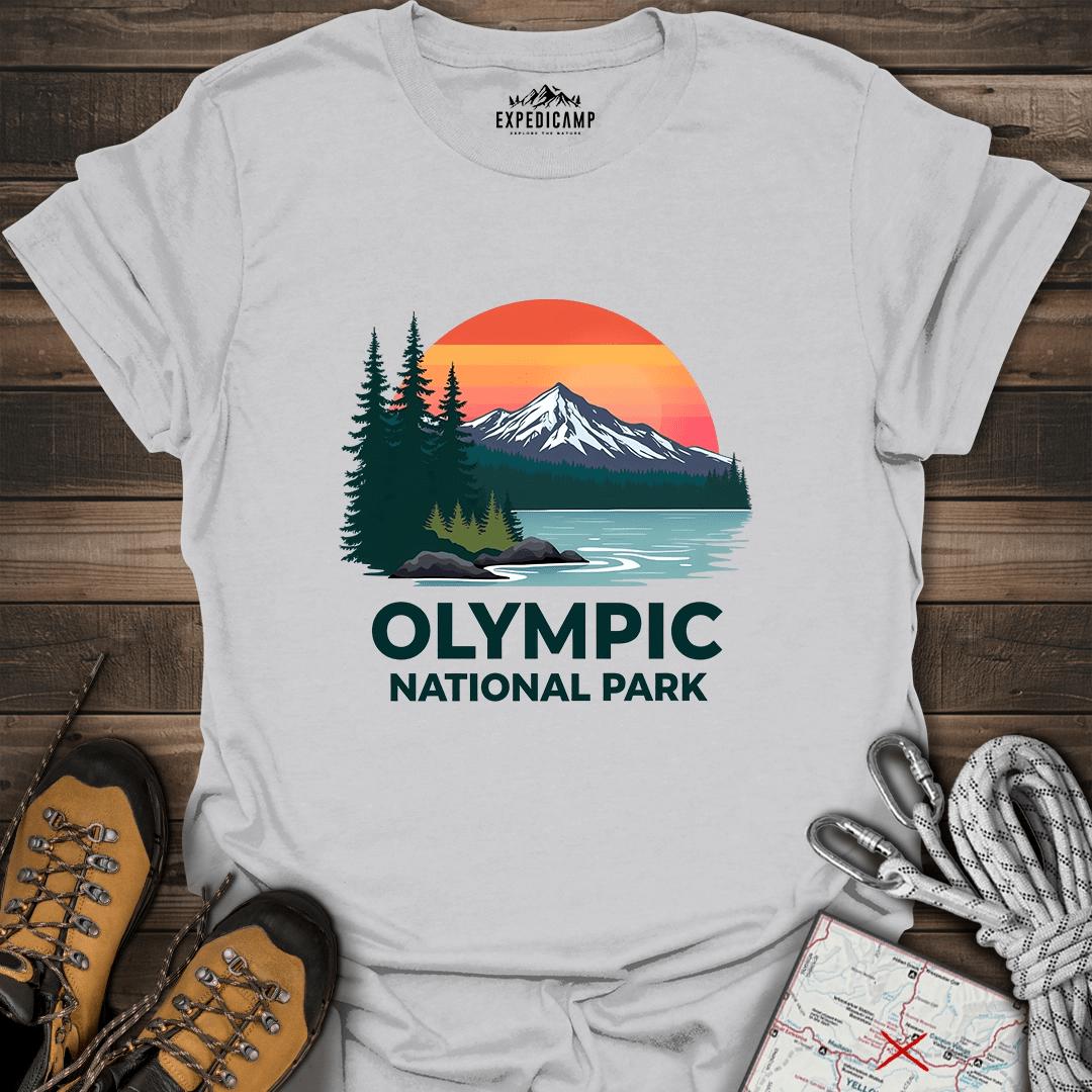 Olympic National Park T-Shirt – Ice Grey – Outdoor apparel for travel, hiking, camping, and nature lovers – ExpediCamp