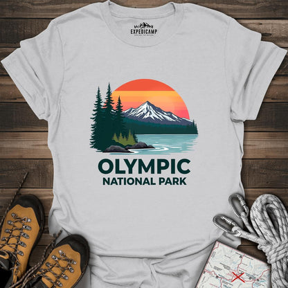 Olympic National Park T-Shirt – Ice Grey – Outdoor apparel for travel, hiking, camping, and nature lovers – ExpediCamp