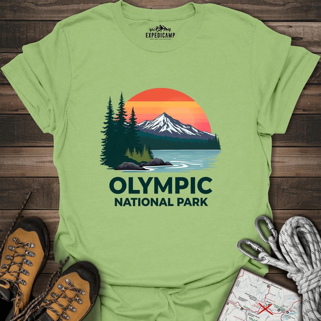 Olympic National Park T-Shirt – Kiwi – Outdoor apparel for travel, hiking, camping, and nature lovers – ExpediCamp