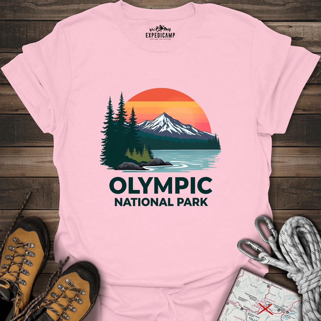 Olympic National Park T-Shirt – Light Pink – Outdoor apparel for travel, hiking, camping, and nature lovers – ExpediCamp
