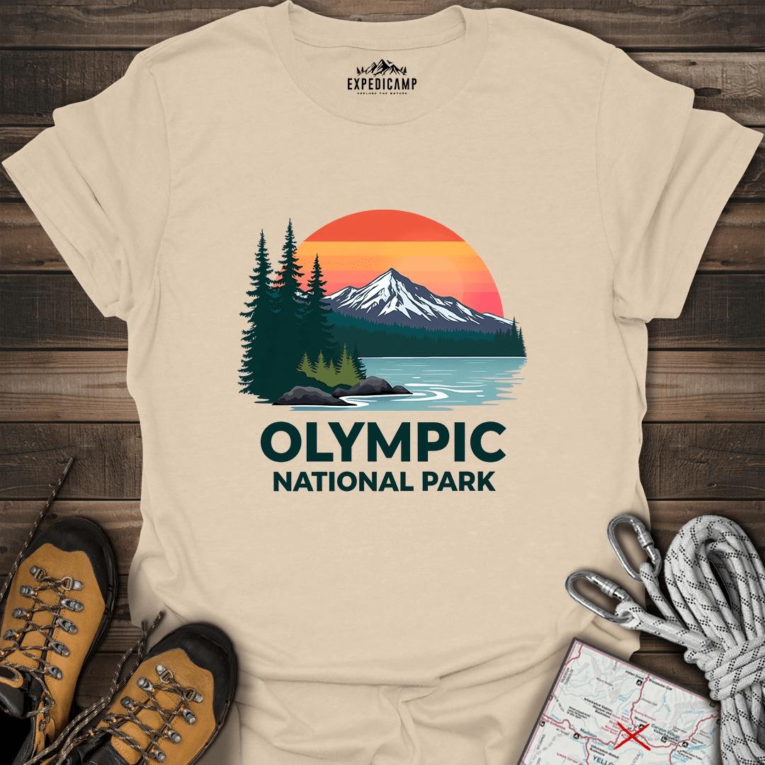 Olympic National Park T-Shirt – Sand – Outdoor apparel for travel, hiking, camping, and nature lovers – ExpediCamp