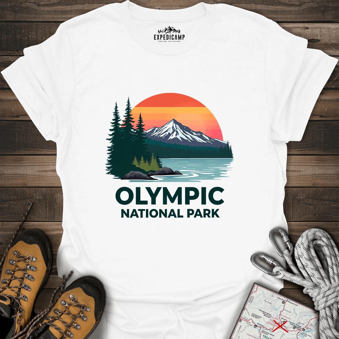 Olympic National Park T-Shirt – White – Outdoor apparel for travel, hiking, camping, and nature lovers – ExpediCamp