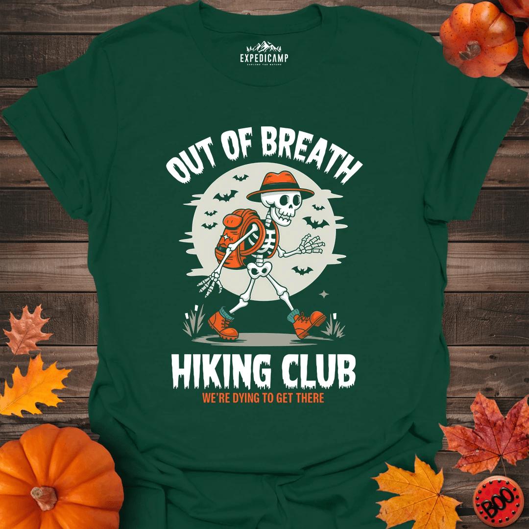 Out Of Breath Hiking Society T-Shirt – Forest Green – Outdoor apparel for travel, hiking, camping, and nature lovers – ExpediCamp