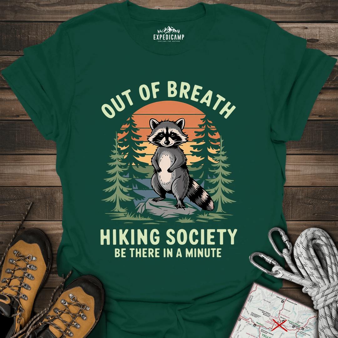 Out Of Breath Hiking Society T-Shirt – Forest Green – Outdoor apparel for travel, hiking, camping, and nature lovers – ExpediCamp