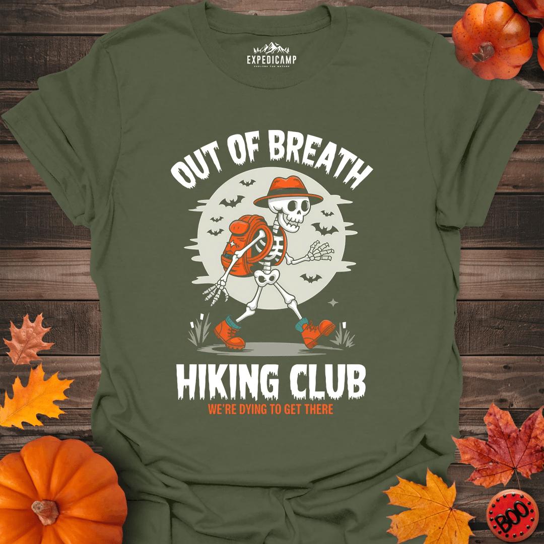 Out Of Breath Hiking Society T-Shirt – Military Green – Outdoor apparel for travel, hiking, camping, and nature lovers – ExpediCamp