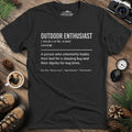 Outdoor Enthusiast Definition T-Shirt – Black – Outdoor apparel for travel, hiking, camping, and nature lovers – ExpediCamp