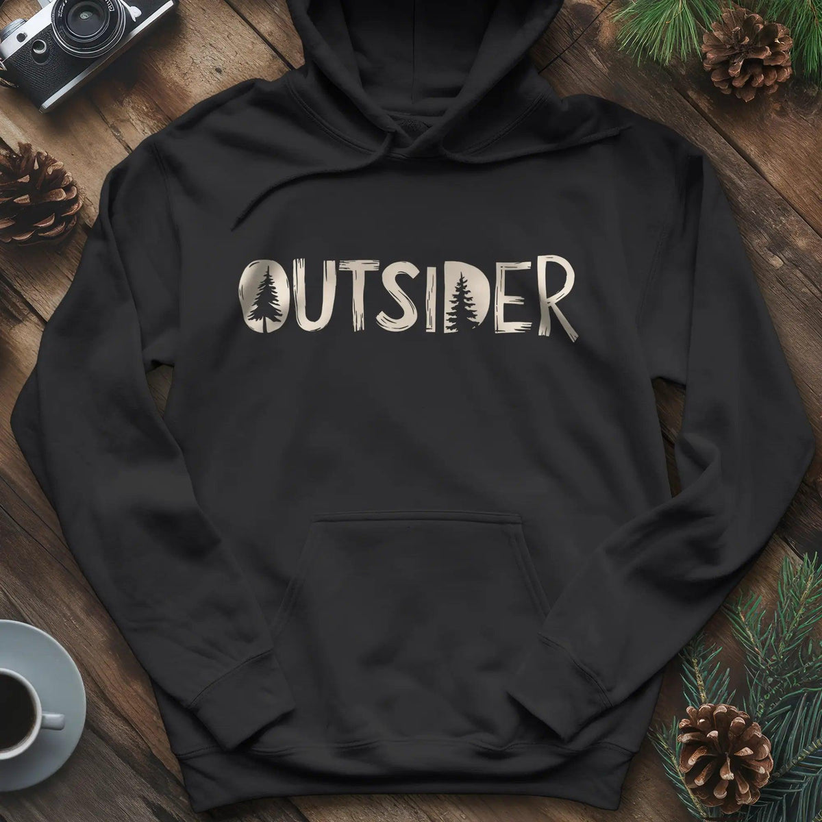 Outsider Hoodie – Adventure Lover’s Outdoor Hoodie – Black – Outdoor apparel for travel, hiking, camping, and nature lovers – ExpediCamp