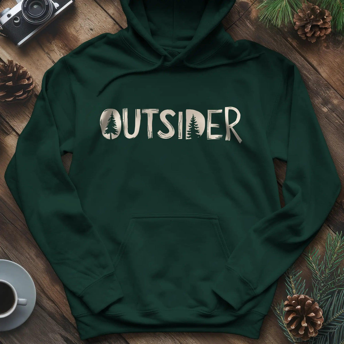 Outsider Hoodie – Adventure Lover’s Outdoor Hoodie – Forest Green – Outdoor apparel for travel, hiking, camping, and nature lovers – ExpediCamp
