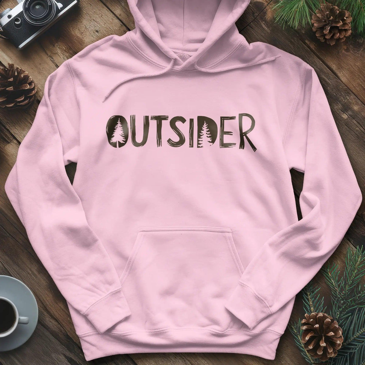 Outsider Hoodie – Adventure Lover’s Outdoor Hoodie – Light Pink – Outdoor apparel for travel, hiking, camping, and nature lovers – ExpediCamp