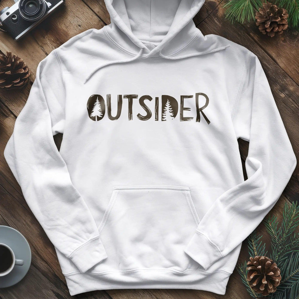 Outsider Hoodie – Adventure Lover’s Outdoor Hoodie – White – Outdoor apparel for travel, hiking, camping, and nature lovers – ExpediCamp