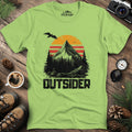 Outsider Mountain Sunset T-Shirt – Kiwi – Outdoor apparel for travel, hiking, camping, and nature lovers – ExpediCamp