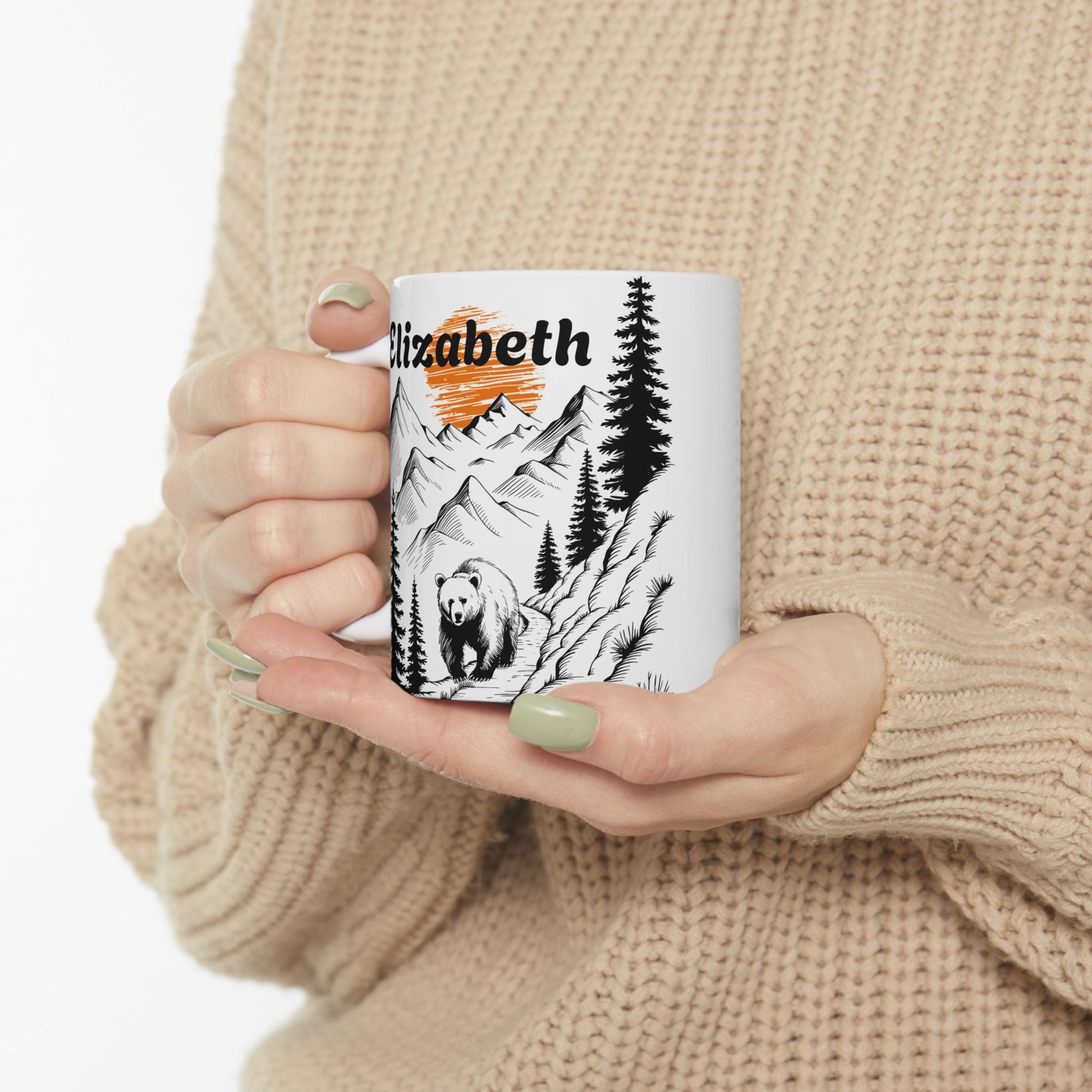 Personalized Bear Trek Mug – Custom Name Design – – Outdoor apparel for travel, hiking, camping, and nature lovers – ExpediCamp