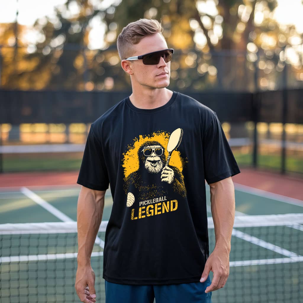 Pickleball Legend Funny Bigfoot T-Shirt – – Outdoor apparel for travel, hiking, camping, and nature lovers – ExpediCamp