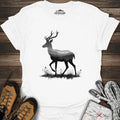 Pronghorn Antelope Silhouette T-Shirt – White – Outdoor apparel for travel, hiking, camping, and nature lovers – ExpediCamp