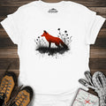Red Fox Wilderness T-Shirt – White – Outdoor apparel for travel, hiking, camping, and nature lovers – ExpediCamp