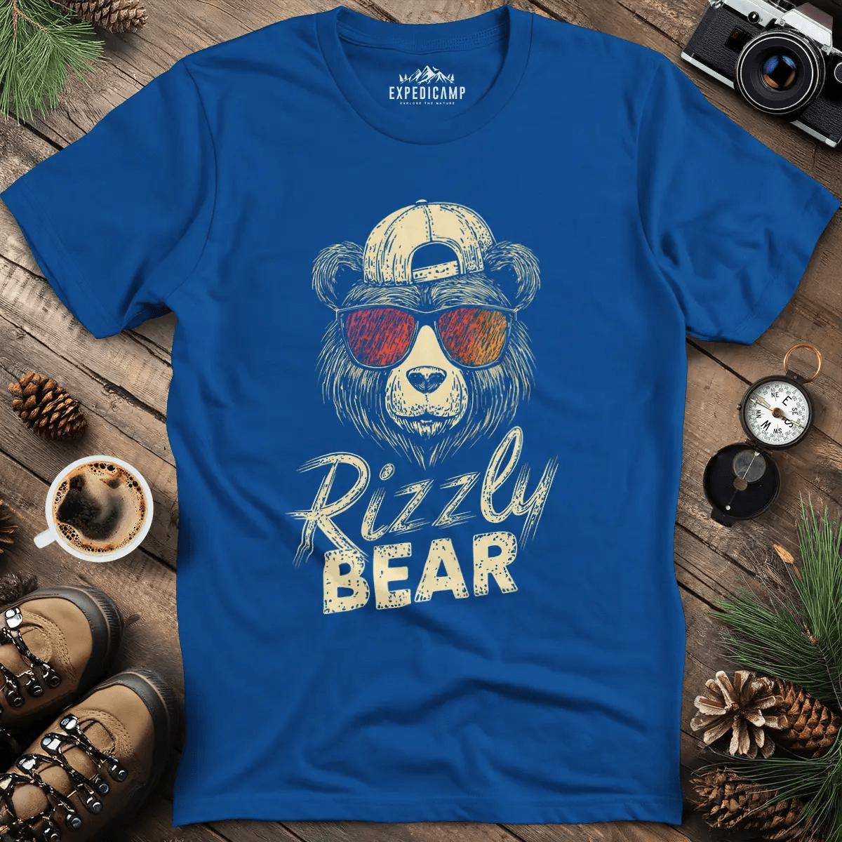Rizzly Bear T-Shirt – Royal – Outdoor apparel for travel, hiking, camping, and nature lovers – ExpediCamp