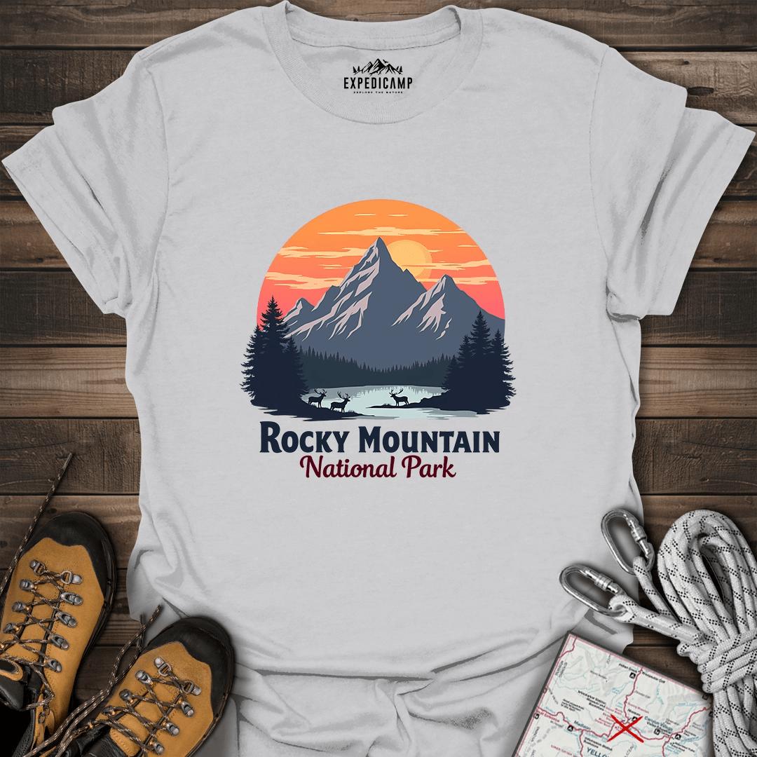 Rocky Mountain National Park T-Shirt – Ice Grey – Outdoor apparel for travel, hiking, camping, and nature lovers – ExpediCamp