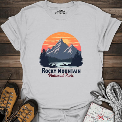 Rocky Mountain National Park T-Shirt – Ice Grey – Outdoor apparel for travel, hiking, camping, and nature lovers – ExpediCamp