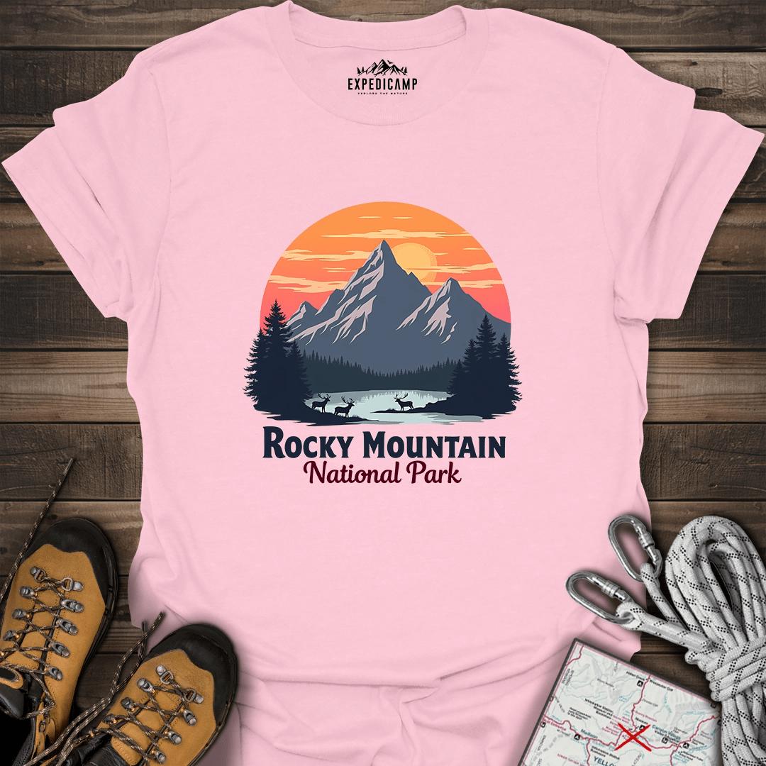 Rocky Mountain National Park T-Shirt – Light Pink – Outdoor apparel for travel, hiking, camping, and nature lovers – ExpediCamp