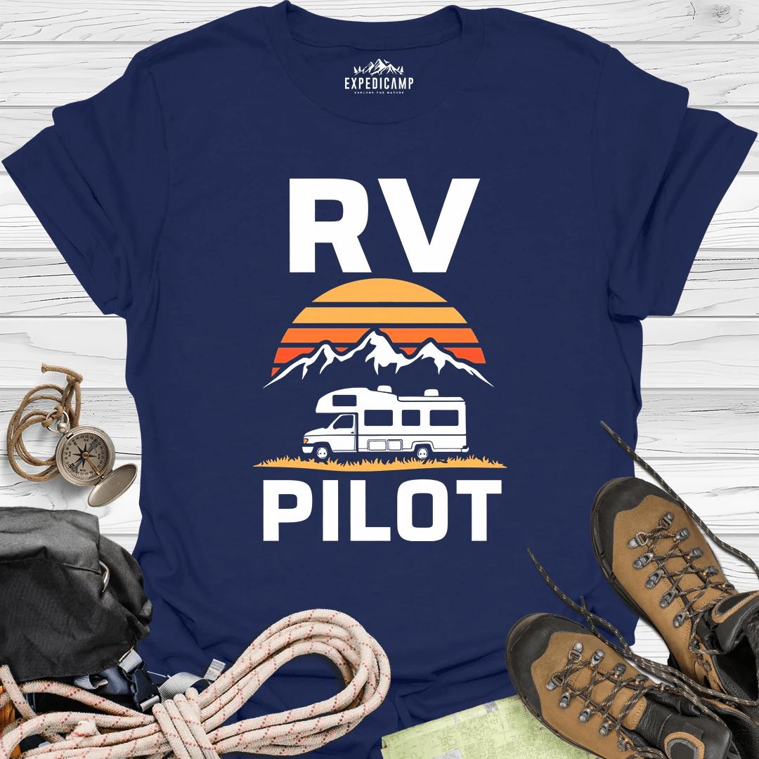 RV Pilot - Camper Driver T-Shirt – Navy – Outdoor apparel for travel, hiking, camping, and nature lovers – ExpediCamp