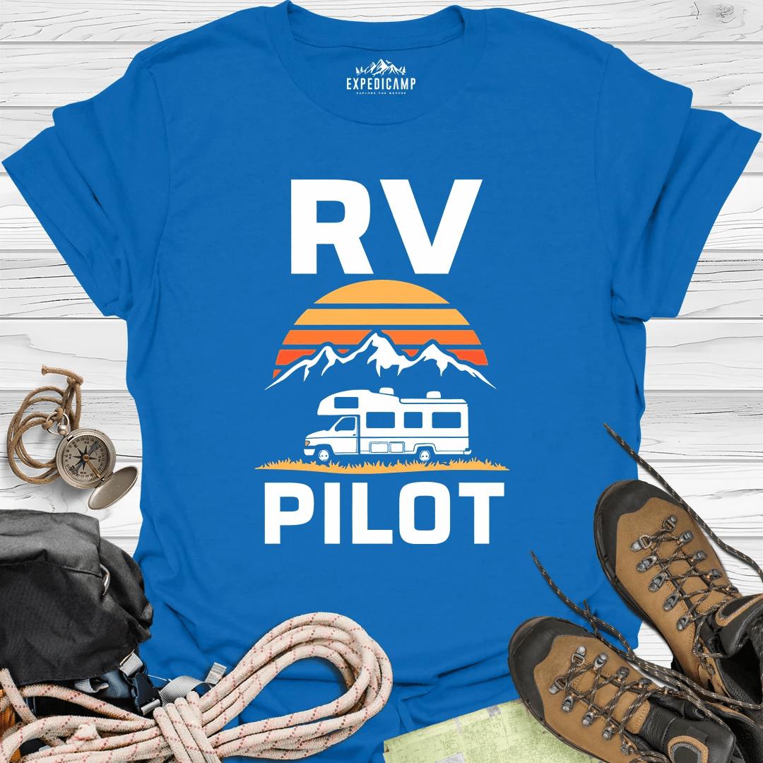 RV Pilot - Camper Driver T-Shirt – Royal – Outdoor apparel for travel, hiking, camping, and nature lovers – ExpediCamp
