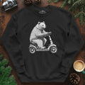 Scooter Bear Sweatshirt – Black – Outdoor apparel for travel, hiking, camping, and nature lovers – ExpediCamp