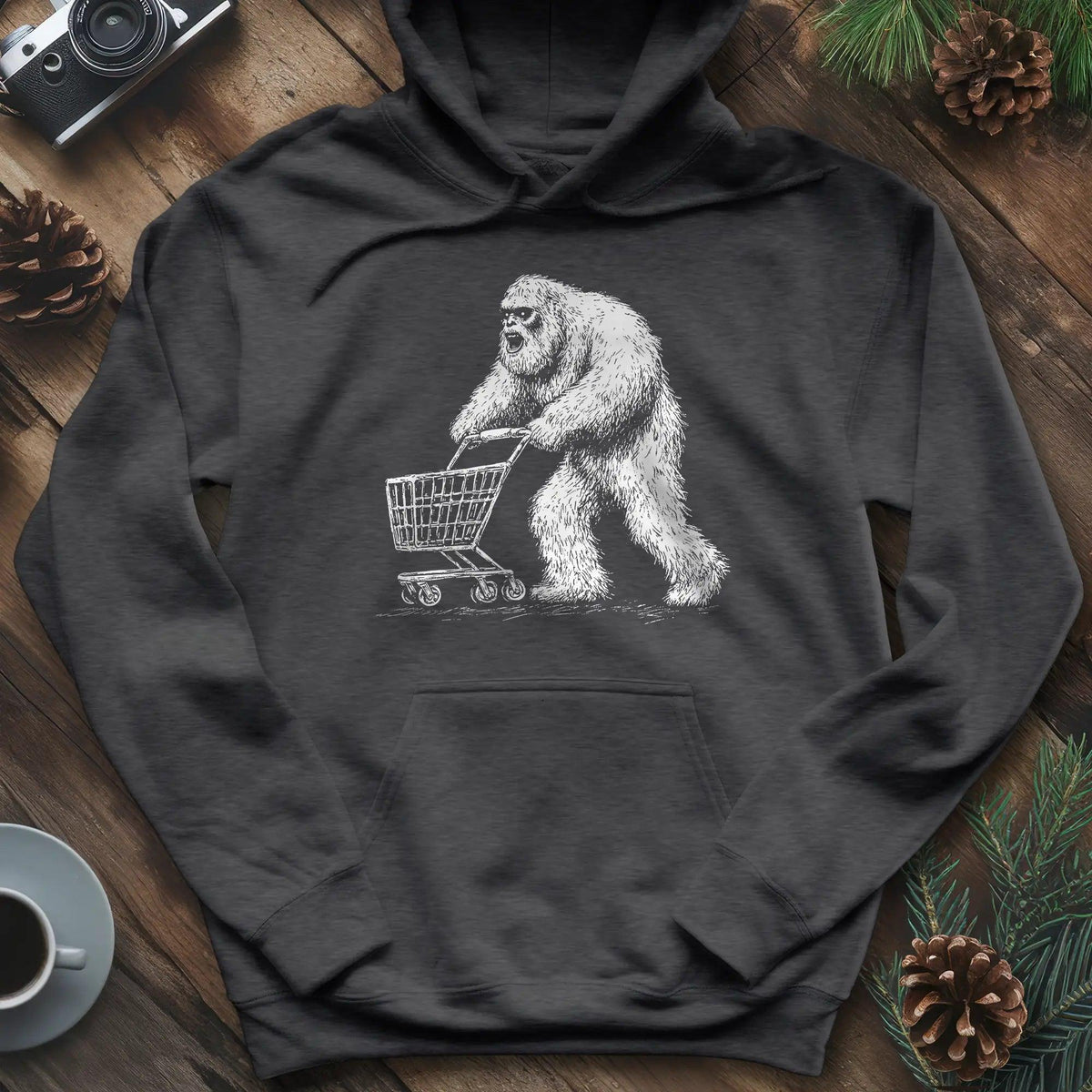 Shopping Yeti Hoodie – Dark Heather – Outdoor apparel for travel, hiking, camping, and nature lovers – ExpediCamp
