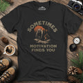 Sometimes Motivation Finds You - Running Bear T-Shirt – Black – Outdoor apparel for travel, hiking, camping, and nature lovers – ExpediCamp