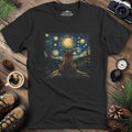 Starry Night Bear T-Shirt – Black – Outdoor apparel for travel, hiking, camping, and nature lovers – ExpediCamp